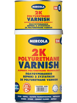 Mercola 2K Polyurethane Βερνίκι Ξύλου Πέτρας Διαλύτου Satin 10lt