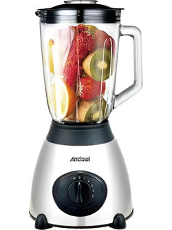 Andowl Q-JR60 Μπλέντερ για Smoothie με Γυάλινη Κανάτα 1.5lt 1000W