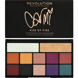 Makeup Revolution X Carmi Kiss Of Fire & Highlighters Παλέτα Σκιών 27gr