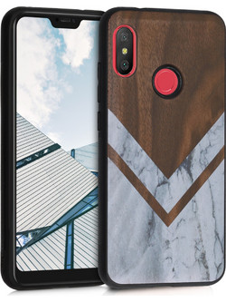 KW Wood and Marble Back Cover Multicolor (Xiaomi Mi A2 Lite)