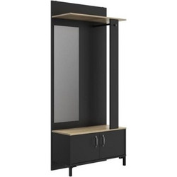 Store Έπιπλο Εισόδου 81x37x190εκ. Μαύρο/Δρυς Sonoma
