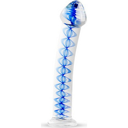 Gildo No4 Γυάλινο Dildo 17.5cm Μπλε