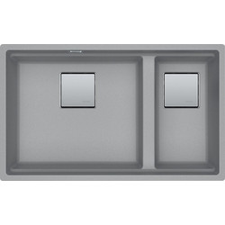 Franke Kubus 2 KNG 120 Υποκαθήμενος Νεροχύτης Γρανίτη Stone Grey 76x46cm