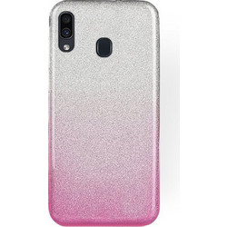 Forcell Shining Back Cover Clear Pink (Galaxy A20 / A30)
