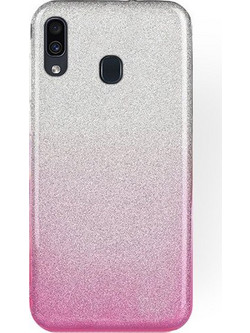 Forcell Shining Back Cover Clear Pink (Galaxy A20 / A30)