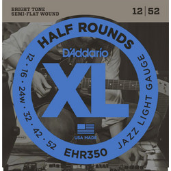 D'Addario EHR350 Σετ 6 Χορδές Ηλεκτρικής Κιθάρας Stainless Steel 12-52" Light Tension