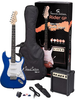 Soundsation Rider GP Bundle Ηλεκτρική Κιθάρα ST Style με SSS Μαγνήτες και Ταστιέρα Rosewood Tropical Blue