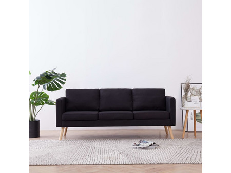 vidaXL Τριθέσιος Καναπές Μαύρος 168x70x73cm 281360