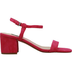 Nine West GLORIA Γυναικεία Πέδιλα Suede Κόκκινα με Χοντρό Χαμηλό Τακούνι