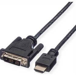 Καλώδιο HDMI σε DVI (18+1) Roline - HDMI 1.4 - FHD/60Hz - 5m 11.04.5552