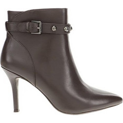 Nine West Fatrina Γυναικεία Μποτάκια Αστραγάλου Δερμάτινα Καφέ με Λεπτό Ψηλό Τακούνι 25035400-0KN