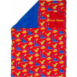 Stephen Joseph All Over Print Dino Κουβέρτα Αγκαλιάς Fleece 92x127 Λευκή Κόκκινη