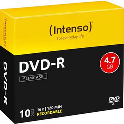 Intenso DVD-R 4,7GB 16x Speed Slimcase 1x10 τμχ