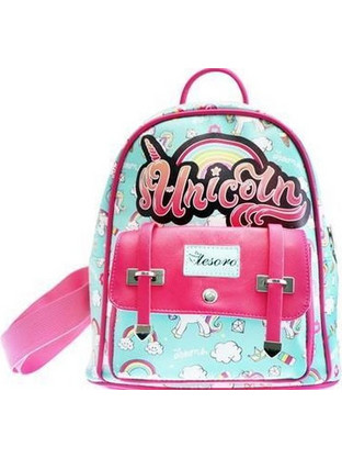 Tesoro Unicorn Σχολική Τσάντα Πλάτης Νηπιαγωγείου Μπλε Ροζ 582171