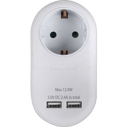 SONORA PAW100-2USB24 Αντάπτορας Με Pass-Through Kαι 2 Θύρες Φόρτισης USB