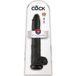 Pipedream King Cock 14" Ρεαλιστικό Dildo με Βεντούζα & Όρχεις 36cm Μαύρο