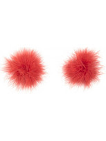 Naughty Toys Feather Round Nipple Pasties Red