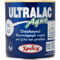 Χρωτέχ Ultralac Aqua Eco Ριπολίνη Νερού Ξύλου & Μετάλλου Λευκό Satin 0.75lt