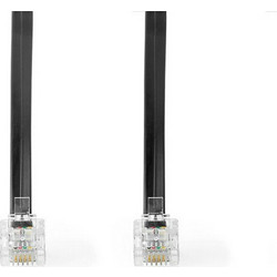 NEDIS CTGT90200BK20 Tηλεφωνικό καλώδιο RJ11 αρσ. - RJ11 αρσ. 2.0 m, μαύρο