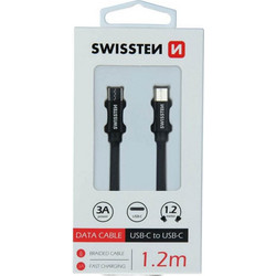 Swissten 71527201 Braided USB-C to USB-C 1.2m Black SW71527201