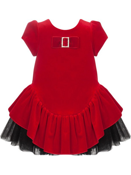 Balloon Chic Παιδικό Φόρεμα Βελούδινο Κόκκινο 92F0200