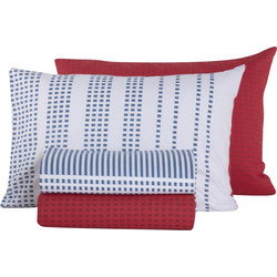 Nef-Nef Σετ Σεντόνια Μονά Βαμβακερά 170x260 Keneth Blue-Red