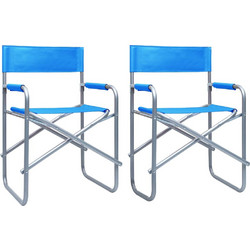 vidaXL Set Καρέκλα Σκηνοθέτη Παραλίας Μπλε 2τμχ 47917
