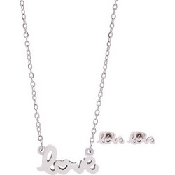 Medisei Dalee Set Love Σετ Κολιέ Και Σκουλαρίκια Stainless Steel 3 τεμάχια
