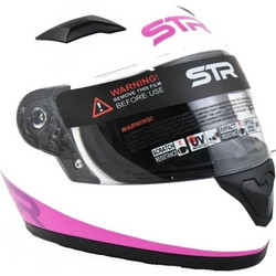 Str J1 Joy Youth White / Pink Κράνος Μηχανής Full Face 1200gr