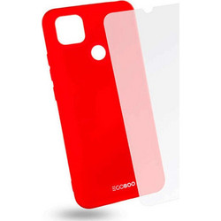 Θήκη & Γυαλί Προστασίας Για Xiaomi Redmi 9C (Σετ 2Τμχ) X9CTPUCORALGL Red Egoboo