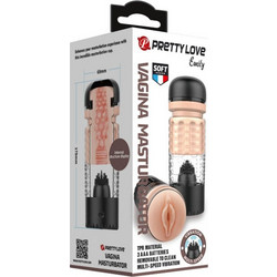 Pretty Love Emily Pocket Pussy Αυνανιστήρι με Δόνηση Black