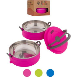 Healthy Human Go Pet Bento 2 x 450ml Bowl Ροζ 16oz HH-SOB36