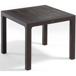 Avant Garde Defence Τετράγωνο Τραπέζι Κήπου Rattan Μαύρο 90x90x75cm AV2-212-951