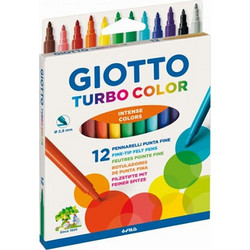 Giotto Turbo Color Intense Colors Μαρκαδόροι Ζωγραφικής Σετ 12 Χρώματα 071400