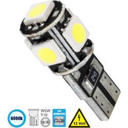 Globostar T10 LED Canbus 5 SMD Λευκό 12V 2.66W 1τμχ