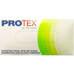ProTex Εξεταστικά Γάντια Λάτεξ Protex με Πούδρα 100τμχ
