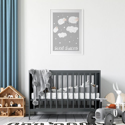 ΠΑΙΔΙΚΗ ΑΦΙΣΑ SWEET DREAMS 48269 (PVC/PLEXIGLASS ΑΣΠΡΗ ΚΟΡΝΙΖΑ ΜΕ ΠΛΑΙΣΙΟ) 50x70cm
