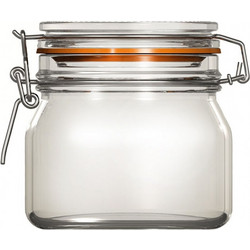 Δοχείο γυάλινο τροφίμων 500ml με κλιπ ασφαλείας 10.5x12.5x10.5εκ. Econ - Uniglass