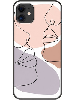 Θήκη Woman Face Line iPhone 11 Black TPU (Μαύρη Σιλικόνη)