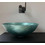Glass Design Metropole Round 34 Επικαθήμενος Νιπτήρας Μπάνιου Στρογγυλός Γυάλινος 34x12.5cm Τιρκουάζ METROPOLE34TF