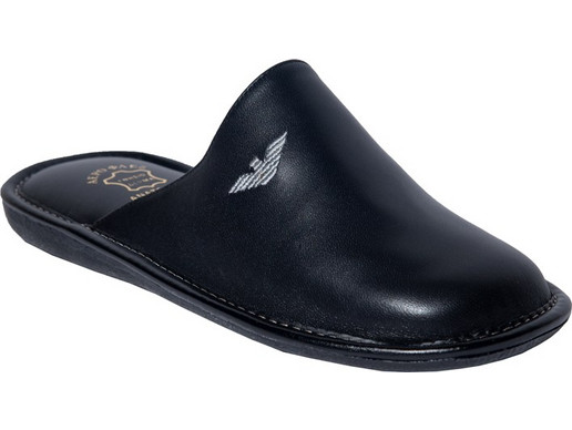 Zak Shoes-Ανδρικές Δερμάτινες Παντόφλες-S01545-ΜΑΥΡΟ