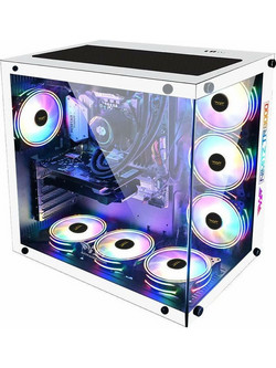 Armaggeddon Nimitz TR8000 White Gaming Full Tower Κουτί Υπολογιστή RGB με Πλαϊνό Παράθυρο