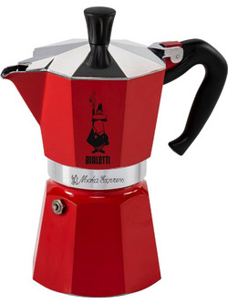 Bialetti Moka Express Μπρίκι Espresso 6Cups Κόκκινο
