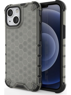 Honeycomb Case armor cover with TPU Bumper for iPhone 13 mini black