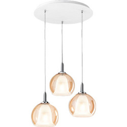 Fabas Luce Bretagna Κρεμαστό Φωτιστικό Οροφής Τρίφωτο E27 Χρυσό 3599-47-125 Amber
