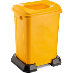Κάδος Ανακύκλωσης 50lt με Πλαστική Βάση 42.5x35x60cm με Άνοιγμα 23.7x18.7cm στο Καπάκι Πλαστικός 2.07kg Κίτρινο