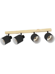 4-light E27 ΞΥΛΟ/ΜΑΥΡΟ BATALLAS