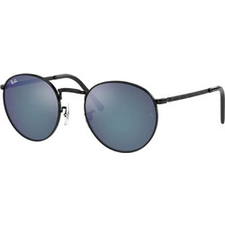 Ray-Ban RB3637 002/G1 Γυαλιά Ηλίου Στρογγυλά Μεταλλικά Μαύρα με Μπλε Polarized Φακό