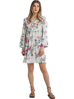 Replay Mini Καθημερινό Φόρεμα Floral Πράσινο W9602B.000.73682-122