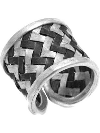 Δαχτυλίδι Ασημένιο 925 Ντεγκραντέ πλεκτό 18mm, ανοιγόμενο